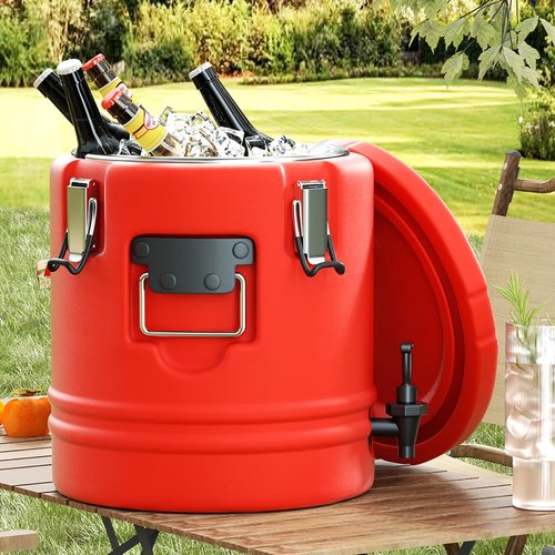Nisorpa 5.3 Gallon Insulated Beverage Cooler 304 Stainless Steel Water Dispenser with Spout Portable Hot and Cold Outdoor Cooler Jug for Camping Party Outdoors