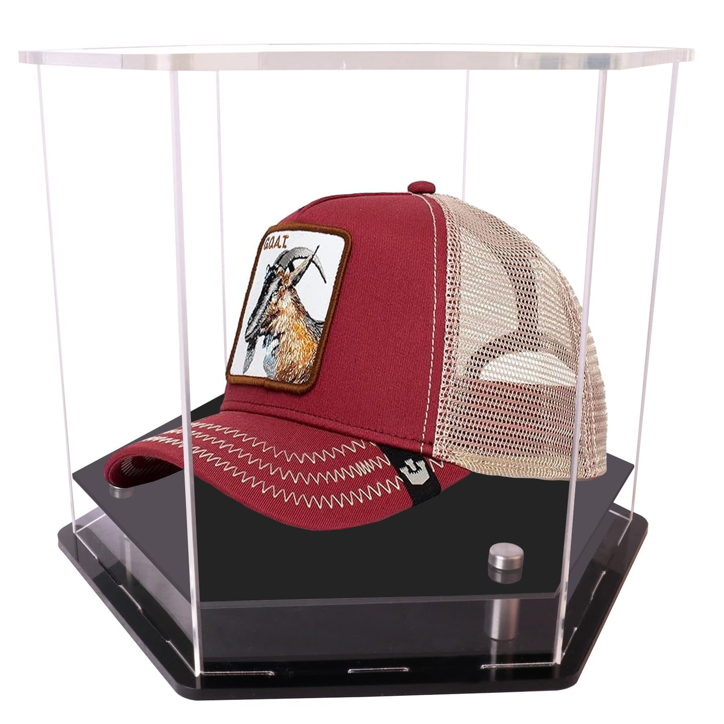 Acrylic Baseball Cap Holder,Clear Hat Display Case,hat Display case for Baseball,Baseball Football Cap Display Stand,Perfect for Baseball,Football or Snapback Caps 9.8*8.7*7.9IN