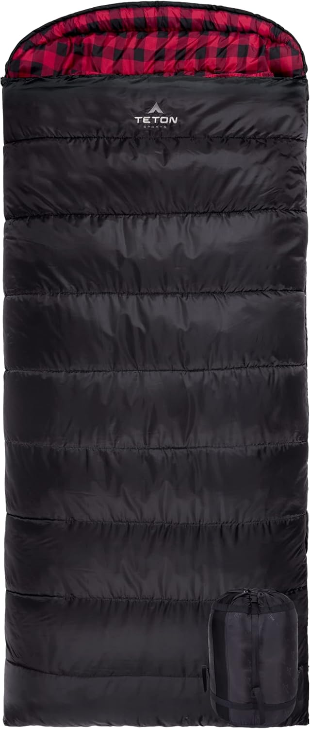 Teton Celsius XXL Sleeping Bag, Cold Weather Sleeping Bags for Adults and Kids, Camping Made Easy and Warm. Compression Sack Included, 35F, 25F, 0F, 20F Degree