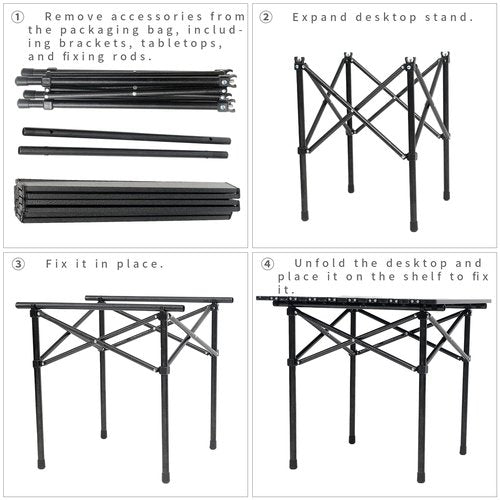 Wind Tour Portable Camping Table Folding Side Table Aluminum Lightweight Table with Carry Bag for Outdoor Cooking Hiking Picnics BBQ Travel (Black)