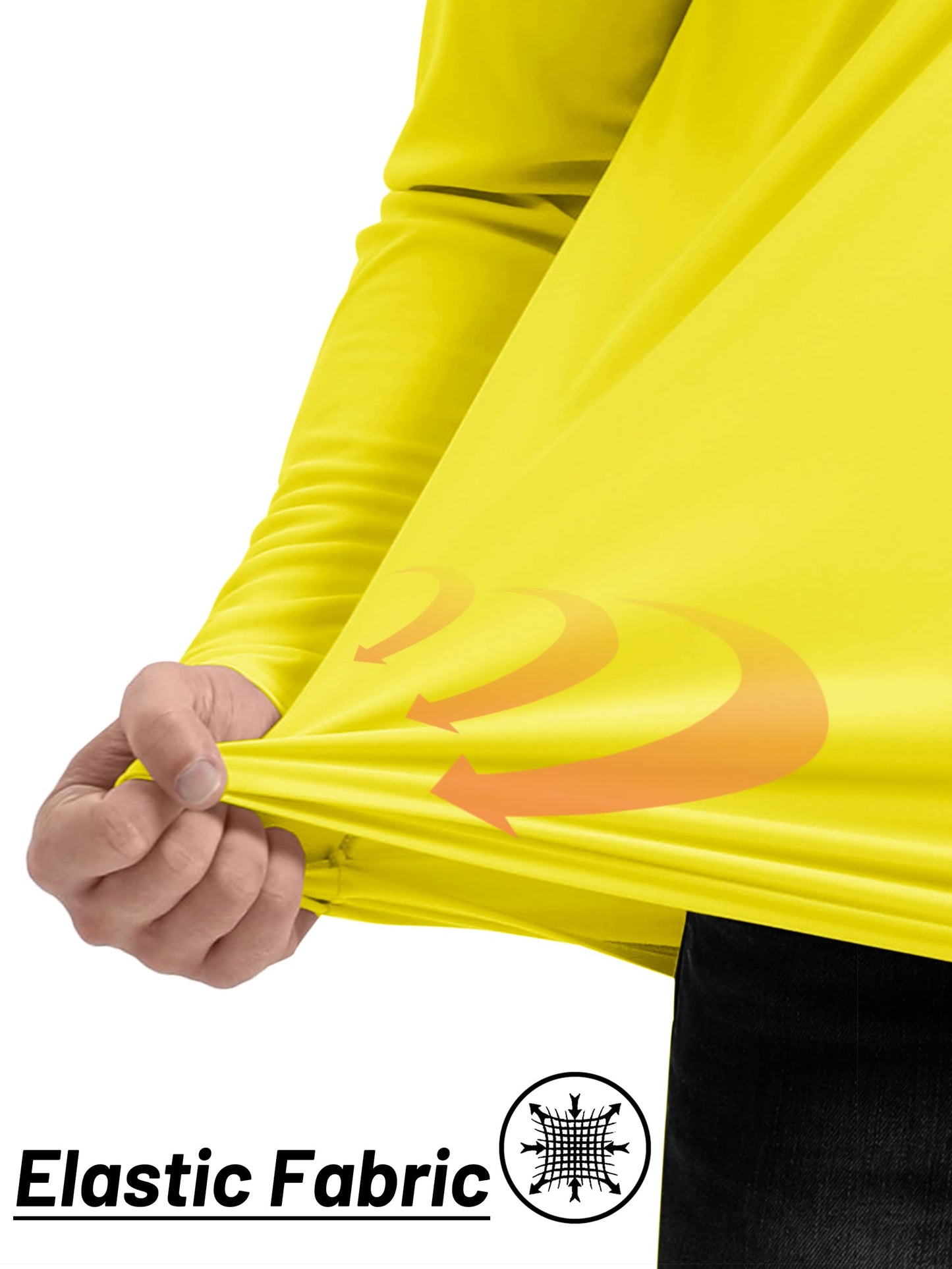 TACVASEN Swim Shirts for Men Rash Guard Sun Shirt Long Sleeve Dry Fit Mens Sun Protection Cooling Athletic UV T-Shirts Outdoor Yellow XXL