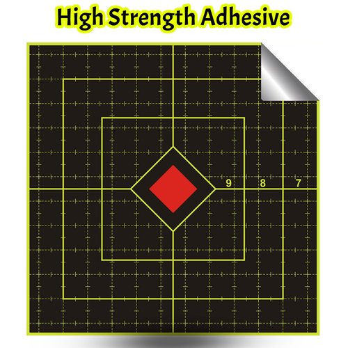 LikeLety 6 Inch 100 Pack Splatter Targets, Adhesive Shooting Target Stickers with Yellow Effect for BB Gun, Pellet Gun, Airsoft, Pistol, Rifle Shooting Practice, Square