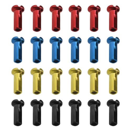 LT Easiyl 100pcs Bike Wheel Spoke Nipples Bicycle Spoke Protector for Mountain Bike Road Bike 14G / 2mm Dia Steel Spoke Black Red Blue Gold Cycling Replacement Accessories
