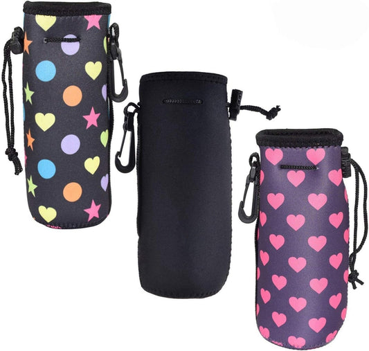Af-Wan Water Bottle Cooler Carrier for 22 oz Long Neck Water Bottle or Tall Beer Bottles,Protable Neoprene Insulated Water Drink Bottle Cover Sleeve Tote Bag Pouch Holder Strap.(3pcs)