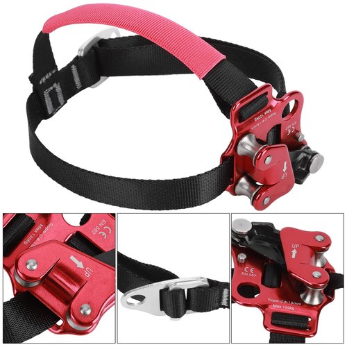 XHIKOWAT Aviation Aluminum Lightweight Climbing Foot Ascender Red Right Foot Riser for Mountaineering Rock Climbing Rescue Work (Right Foot Ascender/red),Other Extreme Sports Equipment