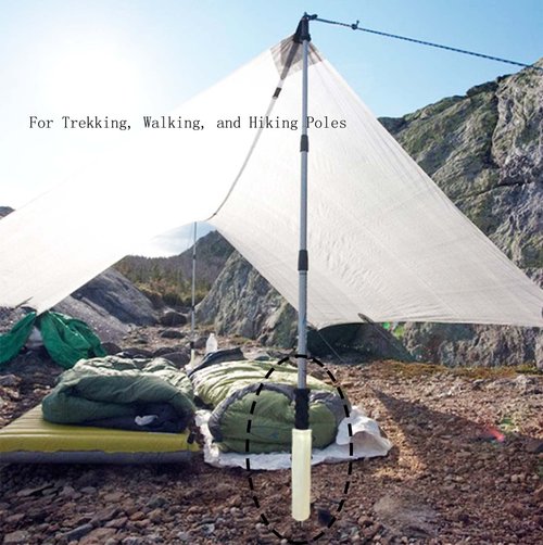Tent Poles Holders,Sturdy Pole Anchor with Spike for Sunshade, Flag,Perfect for Camping Fly Tarps Rods,Trekking Poles (Set A)