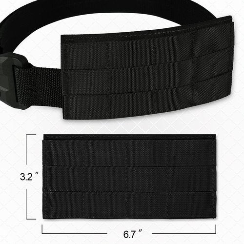 Tactical Belt Molle Accessories,2 Pcs Removable Loading Panels,Convertible Add Molle System for Gun Work EDC Police Duty (BK)