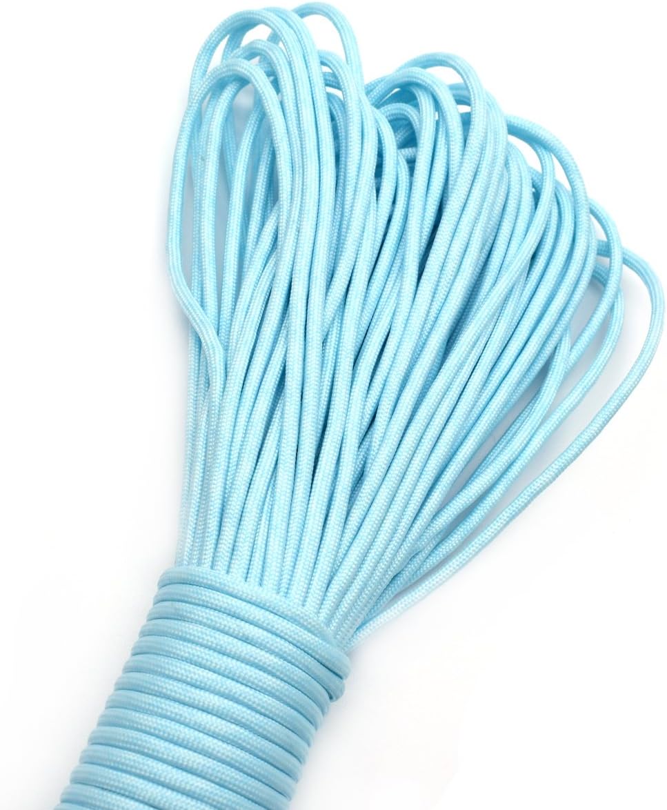 9 Strand Glow in The Dark Paracord 100 Feet 550 Luminous Parachute Cord (1# White)