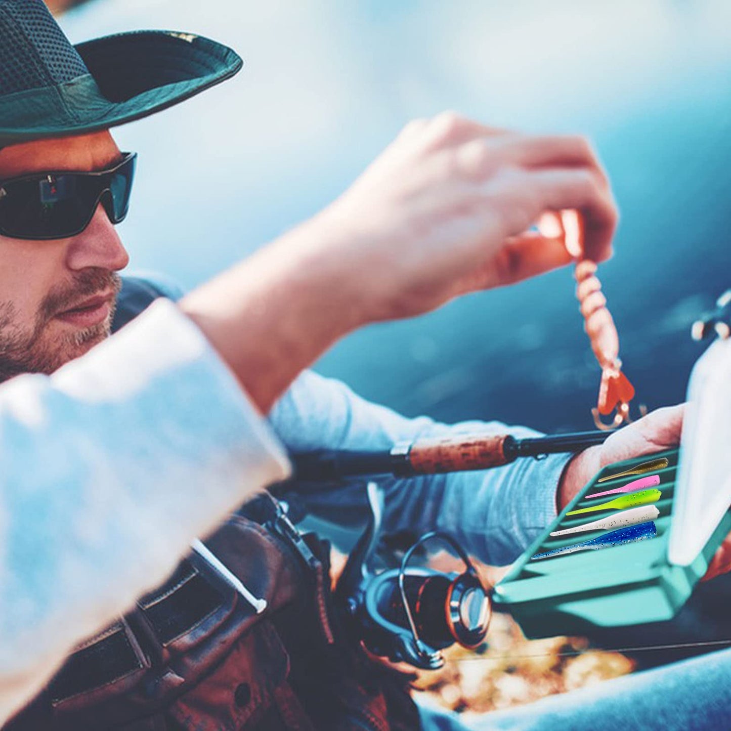 75Pcs A Soft Plastic Colorful Crappie & Panfish Shad Baits Lures Kit