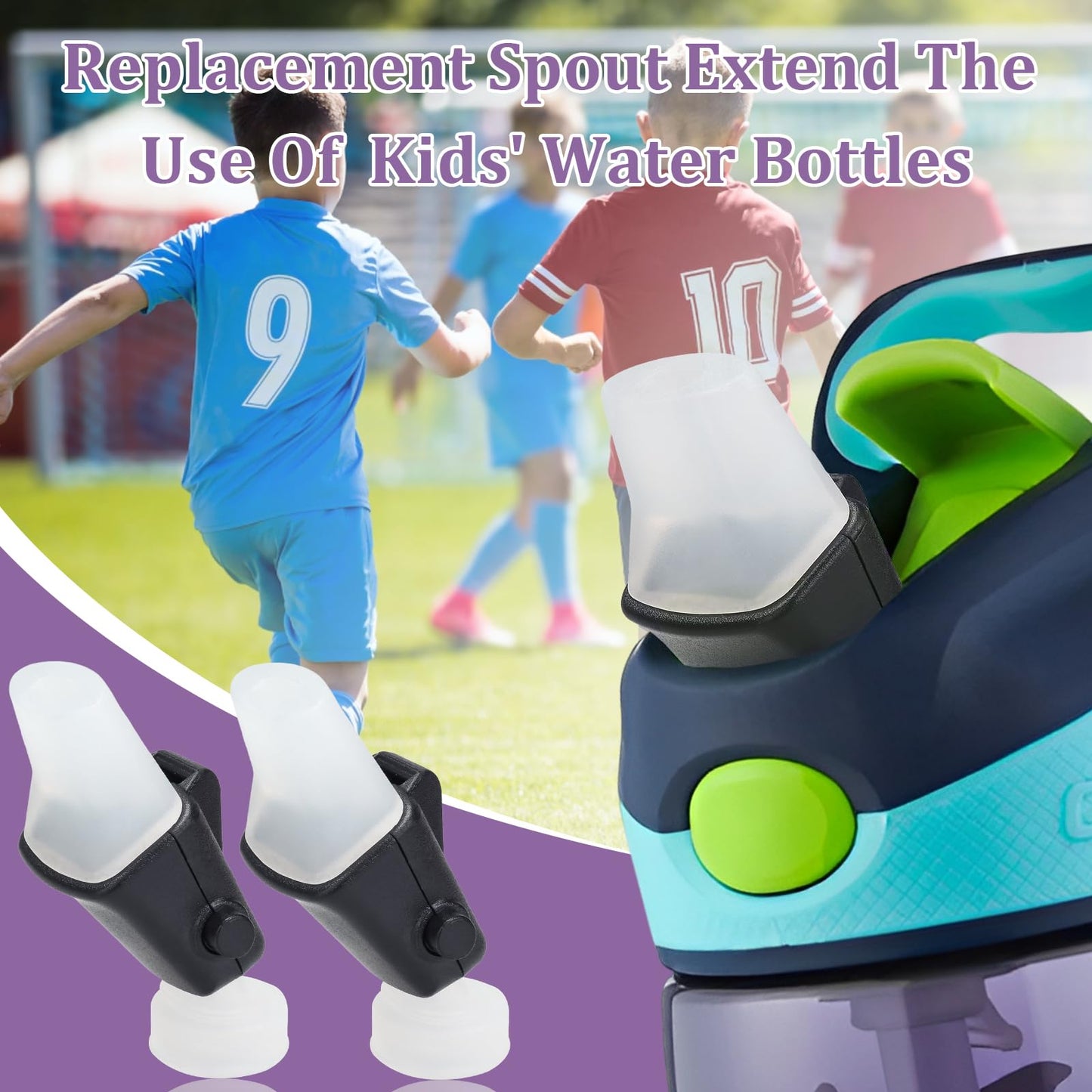 FWUNYVN 2Pcs Replacement Spout Parts for Contigo Aubrey Kids Water Bottle, Toddler Cups Lid Accessories for Contigo, Replacement Nozzles for Kids Cups with Straws and Lids，Black(Bottle not Include)