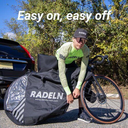 RADELN Waterproof Bike Cover, 600D Ripstop, for Highway Speeds, Ultimate Bike Cover, Minimalist Design, Covers Vulnerable Parts of Bike in Transit, Transport Cover for Bike On Rack