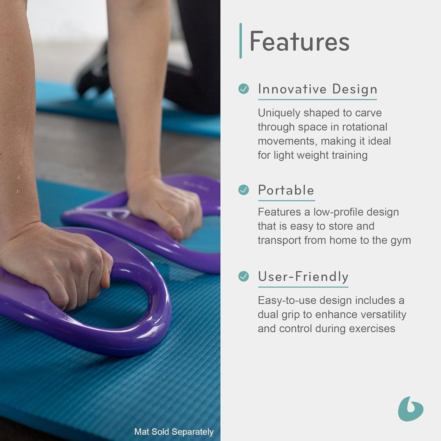 SmartBell Ergonomic Pilates Dumbbell - Two-Handed Exercise Weight for Home Gym