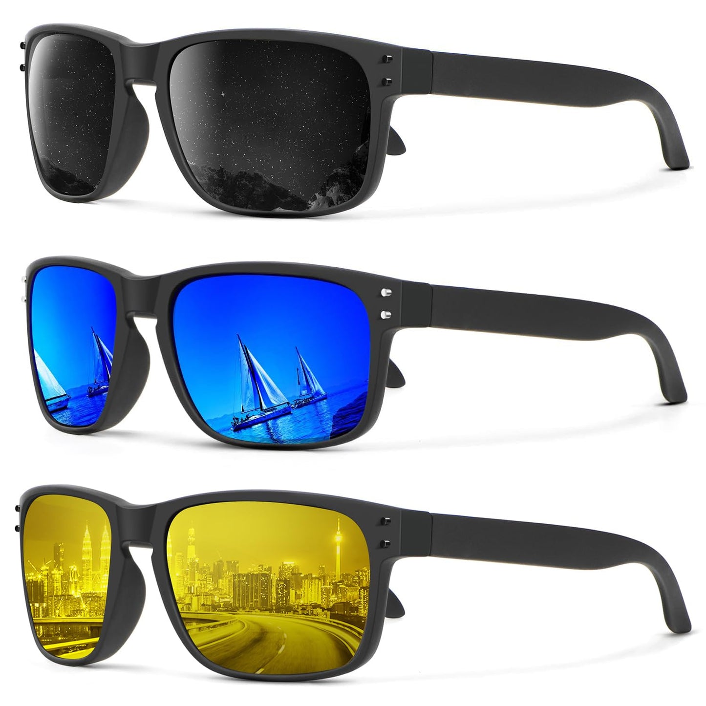 KALIYADI Polarized Sunglasses for Men and Women Vintage Style Sun Glasses for Fishing Running Driving with UV Protection