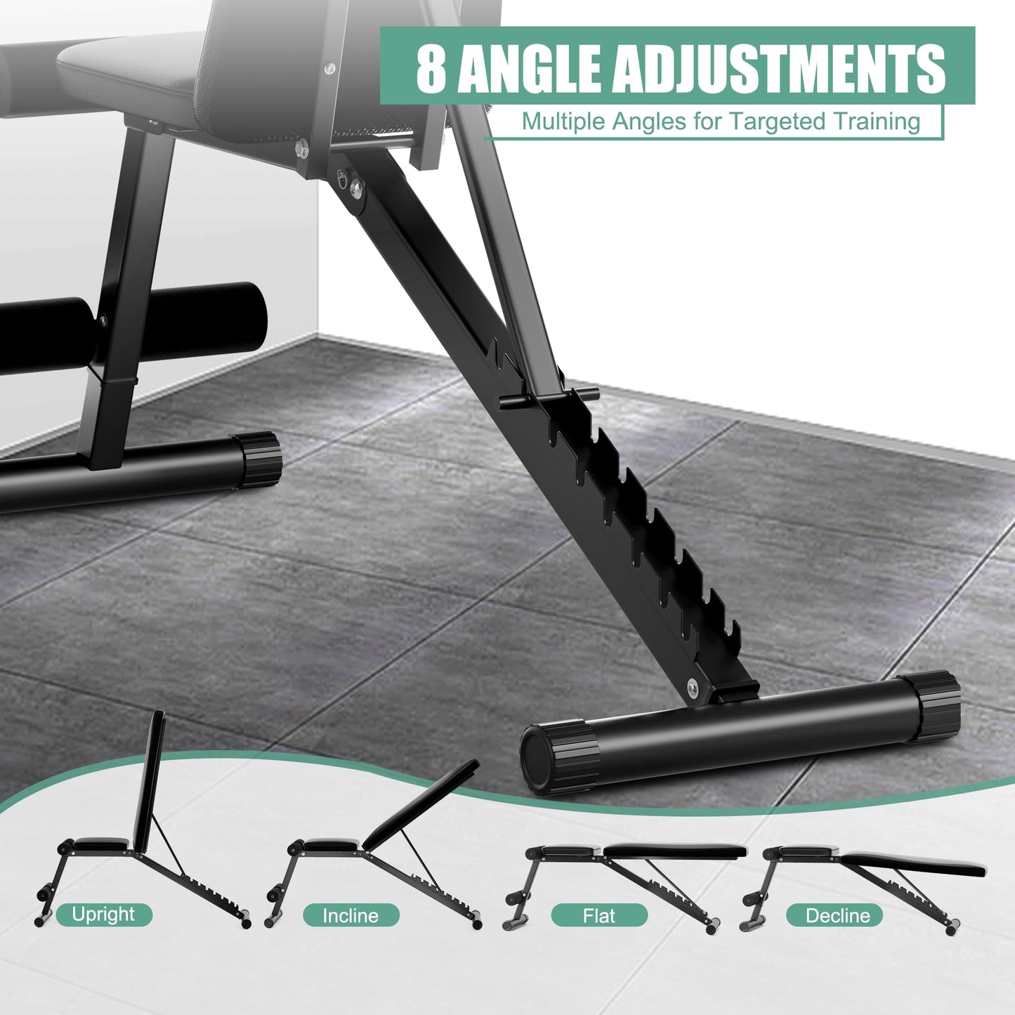 Adjustable Weight Bench for Home Gym Olympic Workout Bench with 700 LB Capacity Dumbbell Exercise Incline/Decline Bench for Strength Training and Full Body Workout