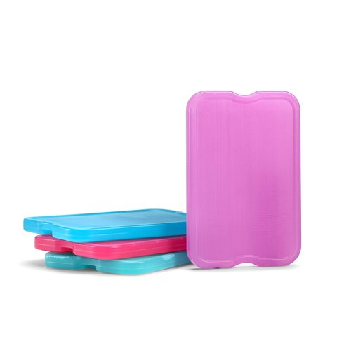 Cool Coolers by Fit & Fresh Slim Ice Pack Bundle (4 Pack + 4 Pack XL) for Lunch Boxes, Coolers, Camping & Beach - Purple & Multi