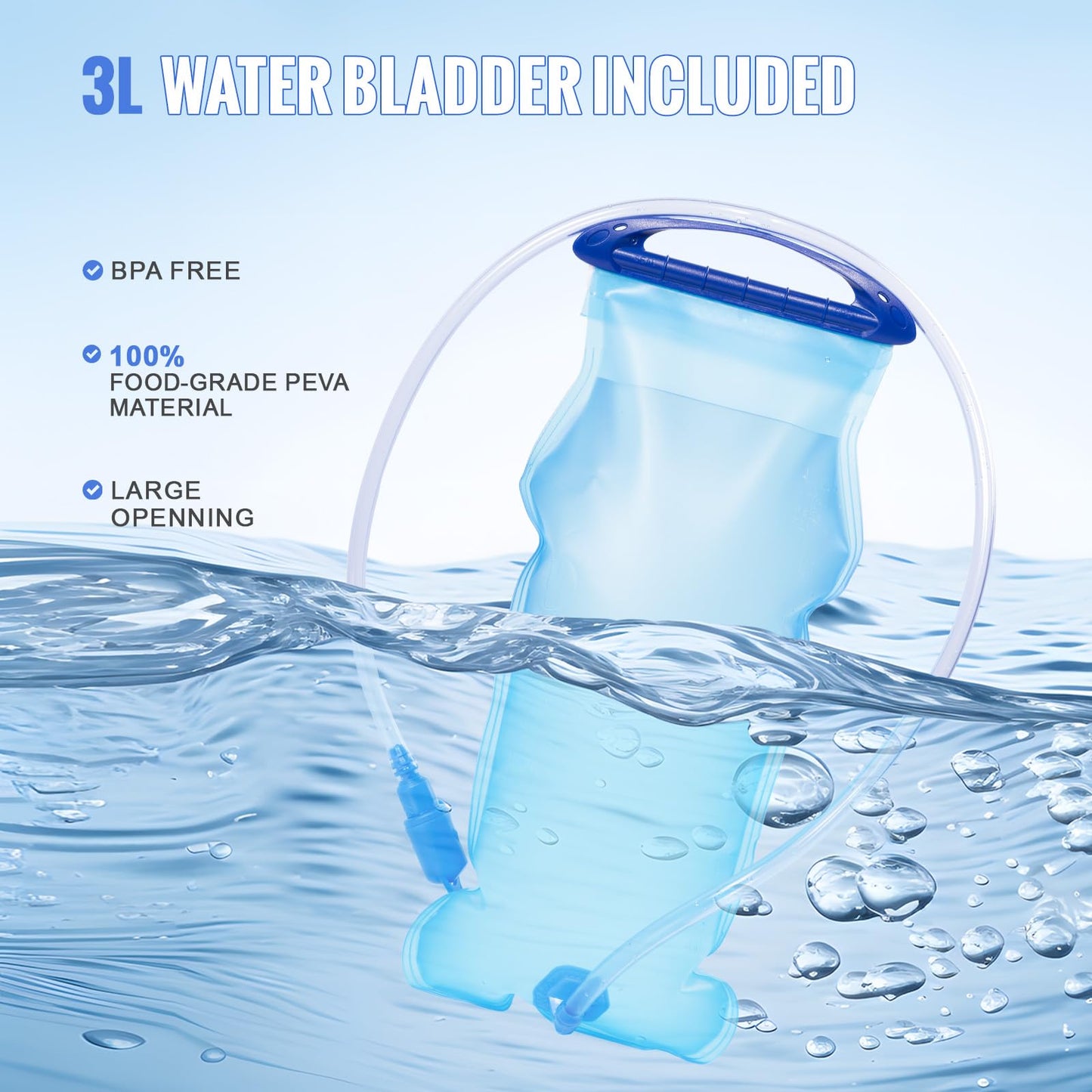 FEIWOOD GEAR Hydration Pack Backpack with 3L PEVA Water Bladder, 10L Lightweight Hydration Water Backpack for MTB Cycling Hiking Running Women Men