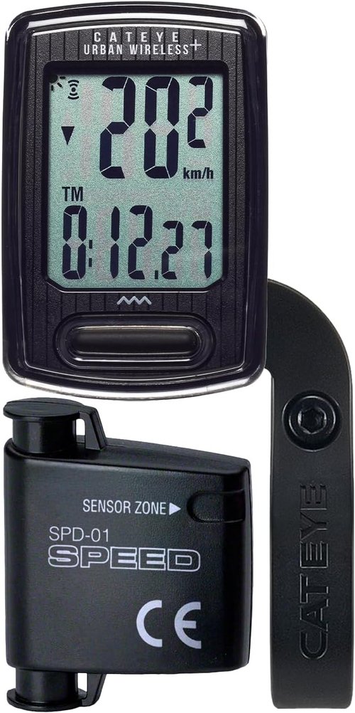 CATEYE Urban Wireless+ Bike Computer – Wireless Speedometer with Backlight, Calorie Tracking, FlexTight™ Mount, Auto Start/Stop, 1 Year Battery Life, for Road, MTB, Gravel Cycling