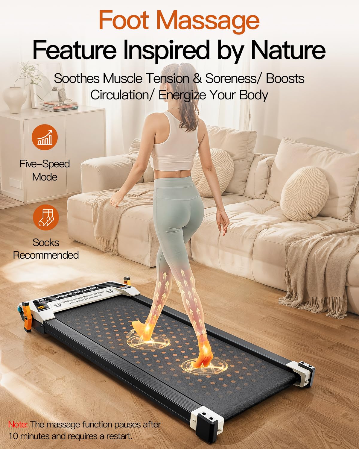 FUNRAY Versatile Walking Pad Treadmill with Incline - Dual-Sided Under Desk Treadmill with Foot Massage,2 in 1 Walking Pad for Home/Office, Portable Compact Treadmills with 330LBS Weight Capacity