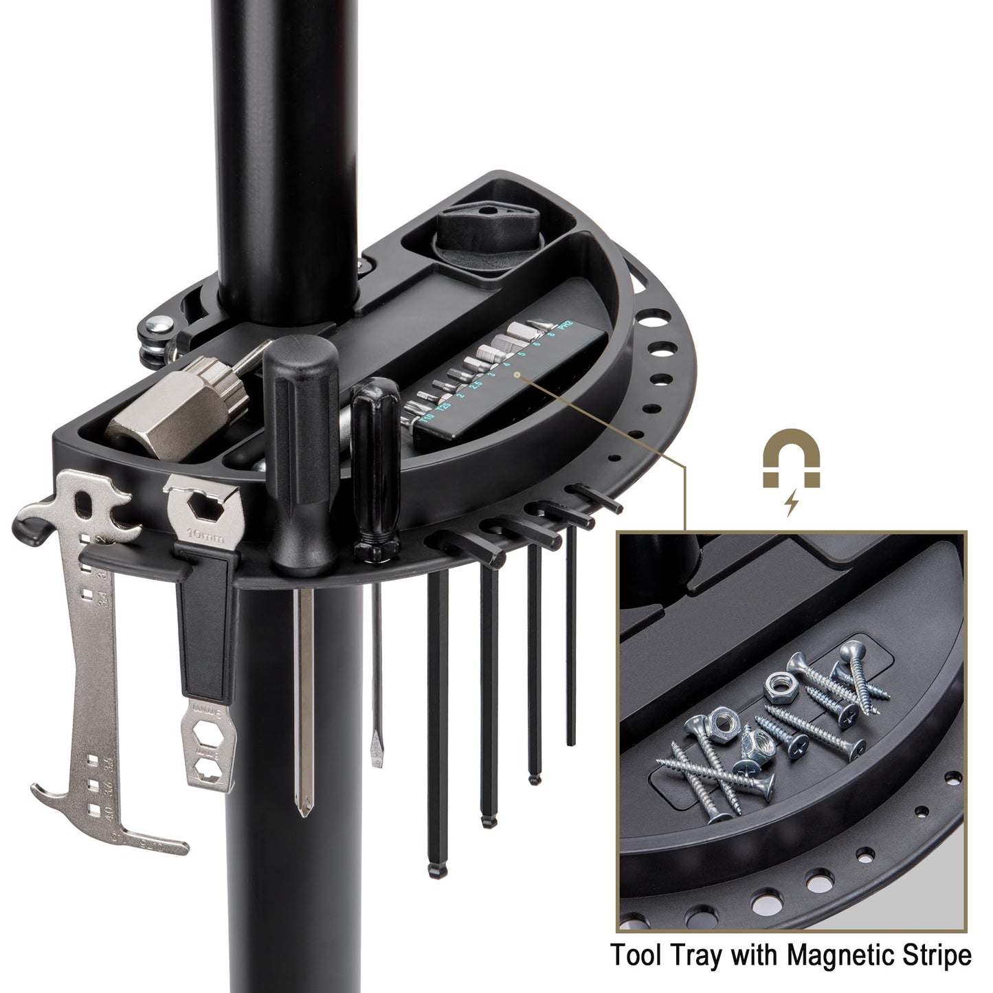 CHEPARK Bike Repair Stand - Max 88lbs Garage Floor Stand Rack Workstand for Mountain and Road Bikes
