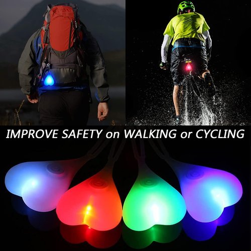 YUERWOVER Bike Reflectors LED Bicycle Rear Lights Night Essential Cycling Balls Tail Light Seat Back Egg Lamp Waterproof Silicone Warning Light for Truck (Red)
