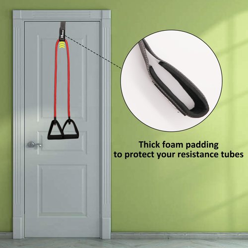 Door Anchor for Resistance Bands, Extra Large Heavy Duty Door Anchor Strap, Physical Therapy, Home Workout Equipment (black)