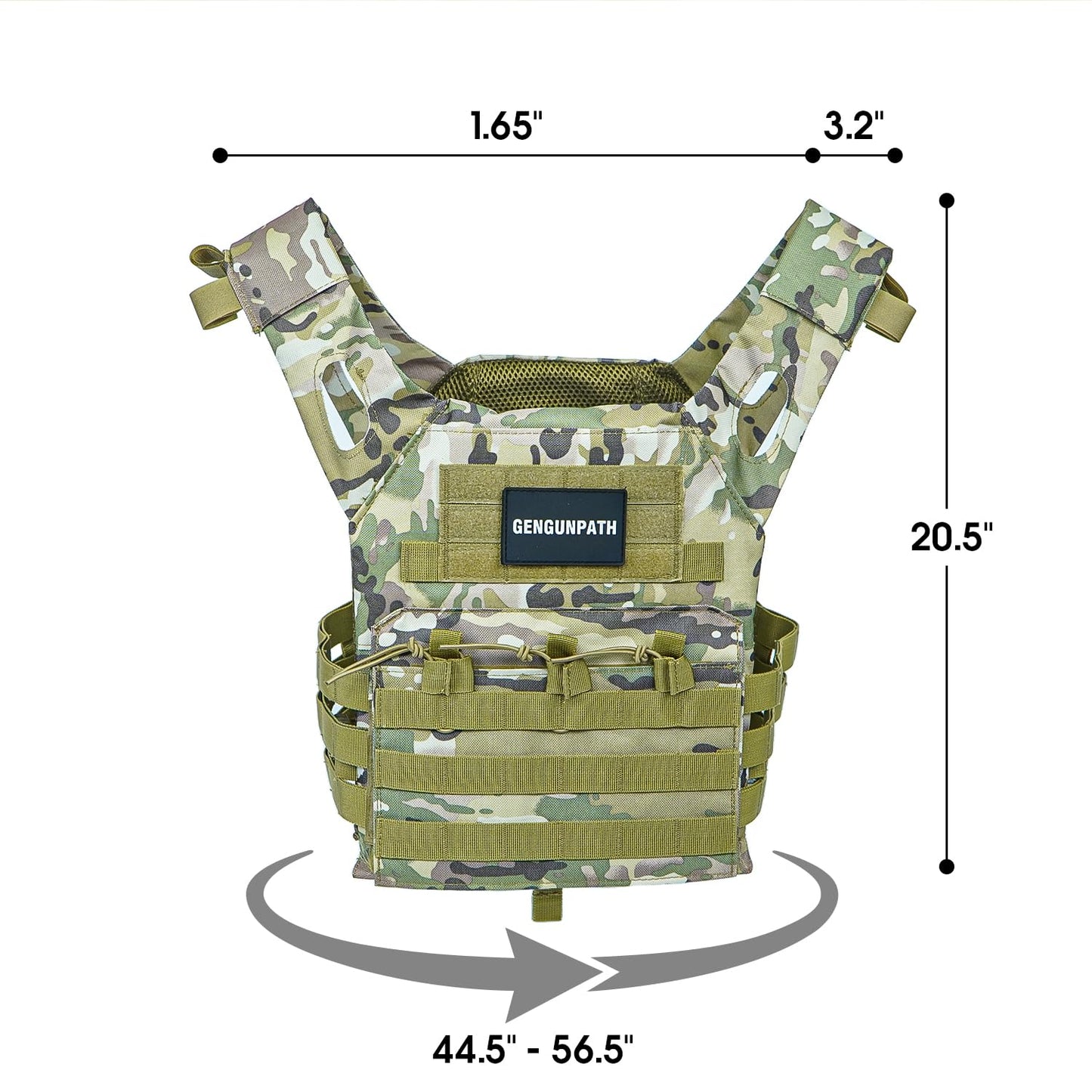 Gengunpath Tactical Vest for Outdoor Gear - Lightweight, Breathable, Adjustable, 600D Nylon Vest
