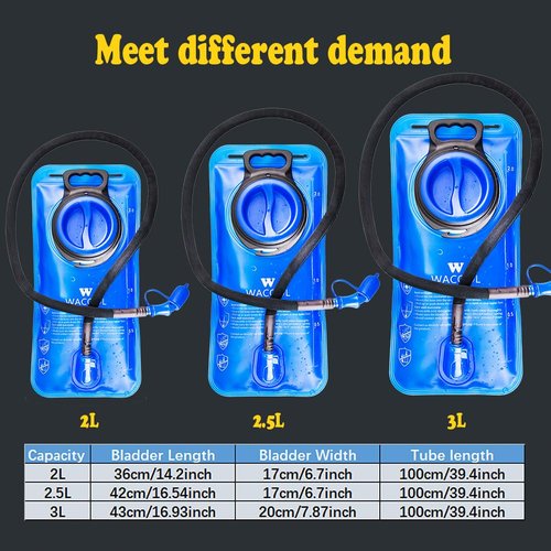 WACOOL 3Liter 100oz BPA Free PEVA Hydration Pack Bladder Leak-Proof Water Reservoir (Hydration Bladder with Cleaning Kit)