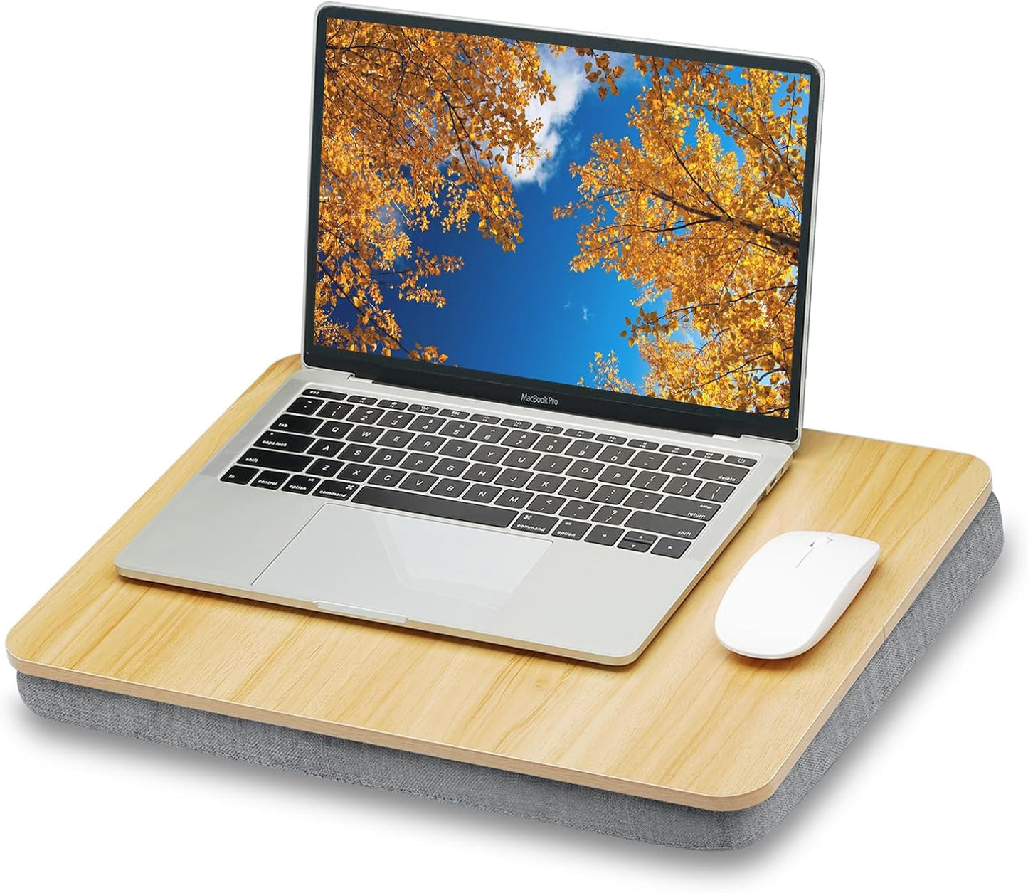 Lap Desk with Pillow Cushion, Portable Laptop Bed Desk, Fits up to 15.6 inch Laptop, Lap Stand for Bed & Couch & Carpet, Book Tablet/Drawing Board - Pink