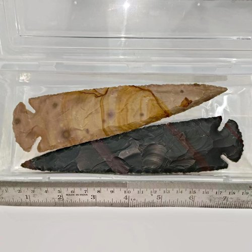 texasrun 2PCS 7" Flint Points Arrowhead Hadmade New Project Count Collection Spear