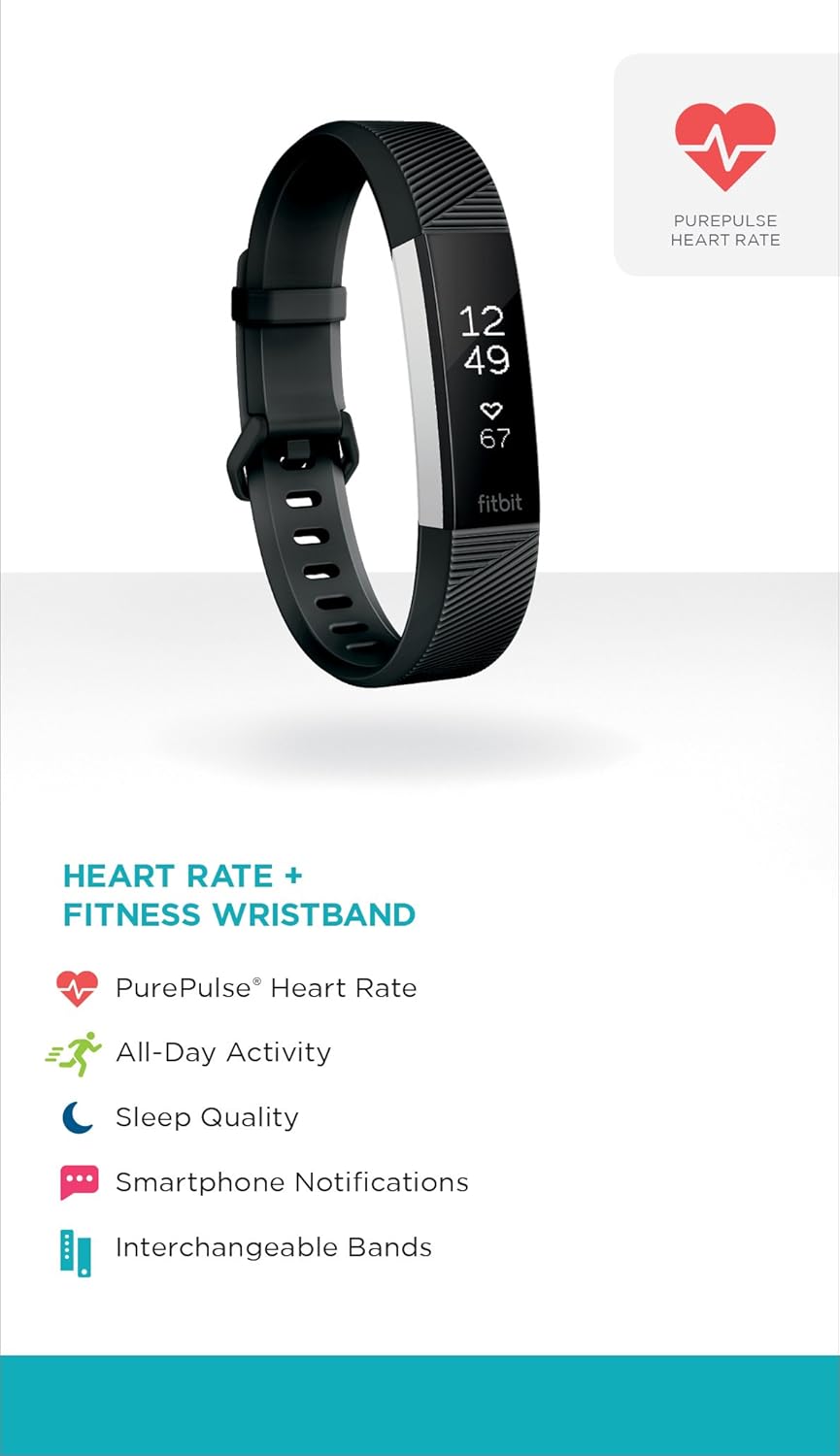 Fitbit Alta HR Fitness Tracker with Heart Rate, 7 Day Battery Life, Compatible with Smartphones, Tablets, Computers