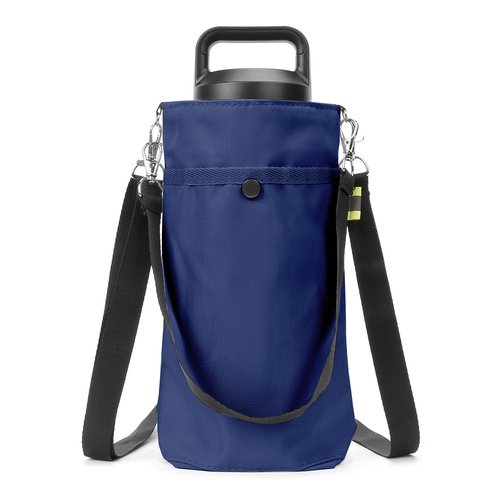 Linkidea Water Bottle Carrier Compatible with YETI Rambler Bottle 18oz/26oz, Owala FreeSip 24oz, Waterbottle Sling Bag Holder with Shoulder Strap, Navy Blue