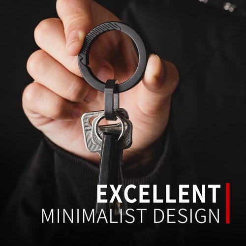 Carabiner Clip with Titanium Mini Quick Release Connecting Key Chain Rings