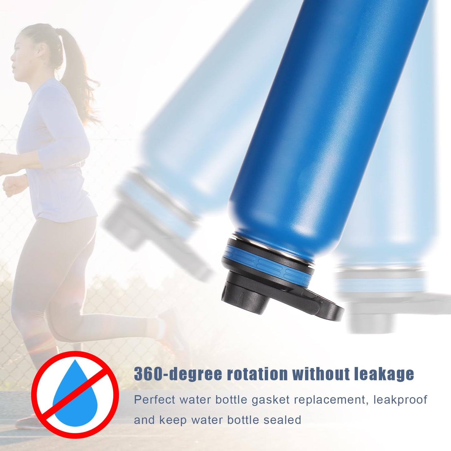 12pcs Water Bottle Gasket Replacement, Silicone Sealing Ring Gaskets Silicone Gasket Replacement for Thermoflask 24/32/40/64oz Water Bottle Lids, Chug Lid, Chug Spout, Vent Hole