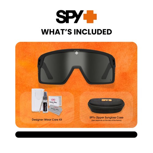 Spy Monolith 6700000000148 62MM Matte Black/Happy Gray Green Polarized Black Spectra Mirror Rectangular Sunglasses for Men +BUNDLE with ACCESSORY EYEWEAR KIT