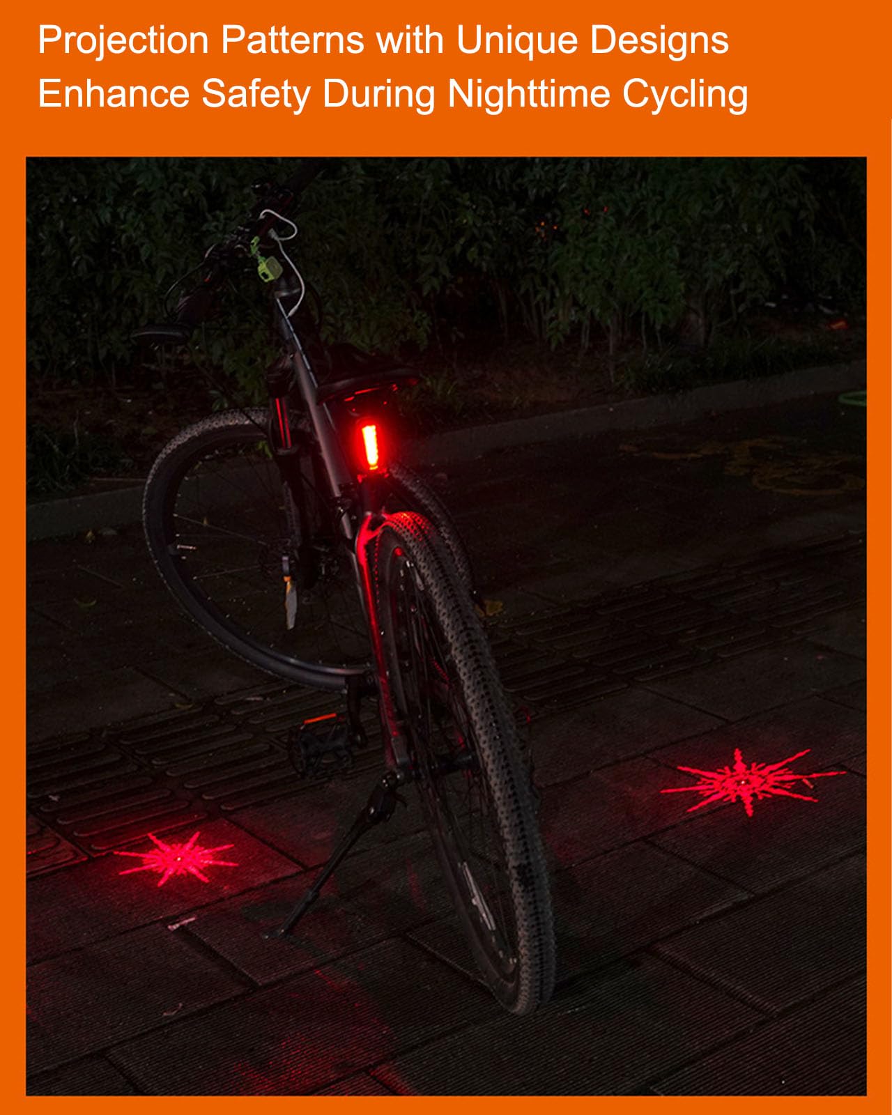 AOTULIGHT LED Bike Tail Lights Rechargeable for Night Riding Flash Lights Red Night Light Rear Bike Wheel Lights USB Light Bike Accessories Bicycle Logo Laser Projector Warning Light Taillights
