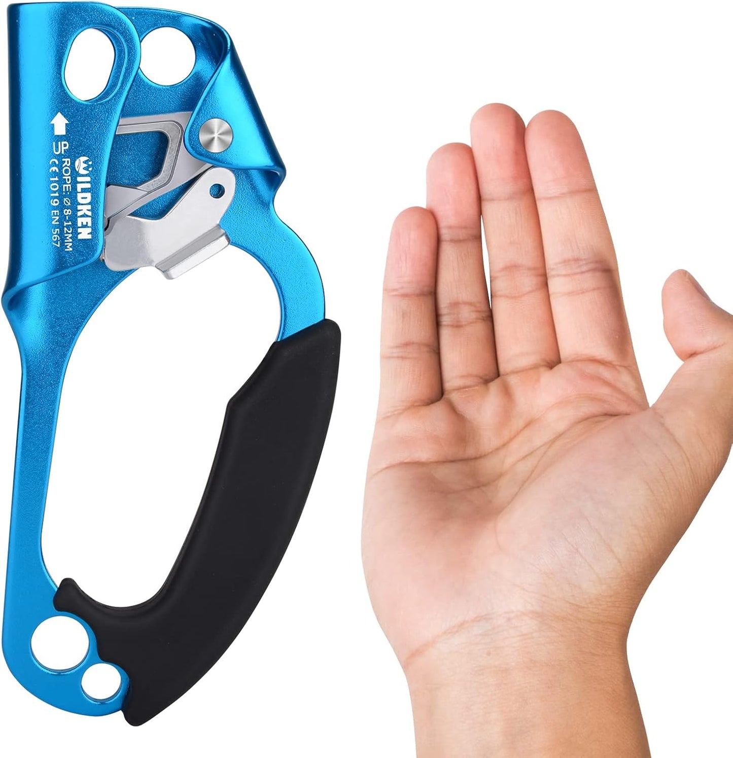 WILDKEN Climbing Hand Ascender Outdoor Mountaineering Tree Arborist Climbing Rappelling Equip Hand Ascender for 8-14MM Rope Left Right Hand Ascender