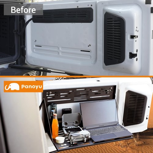Panoyu Tailgate Table and MOLLE Panel Fits for 2021-2025 Bronco 2/4 Door No Drilling Foldable Tailgate Storage Cargo Shelf Camping Accessories
