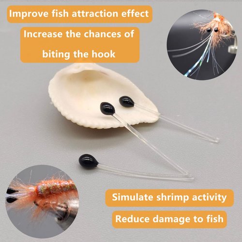 YTRUOYI 50 Pcs Crab and Shrimp Eyes Fly Tying Materials Crab Eyes Shrimp Eyes Fly Tying Eyes for Tying Saltwater and Pike Fishing Flies