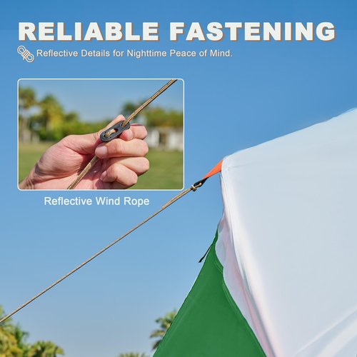Tents for Camping, Waterproof 10 Person Family Tent with Double Layer & 4 Large Mesh Windows, Weather Resistant Easy Setup 2 Room Big Tent for Music Festival, Parties, 18 X 9 X 6.8Ft