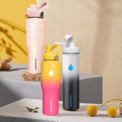 SENDESTAR Straw Lid for Hydroflask Wide Mouth Water Bottle with 12,16,18,20,24,32,40,64 oz, Auto Flip Straw Top Cap fit Most Wide Mouth Bottles, Sports Cap Water Bottle Accessories Top Replacement