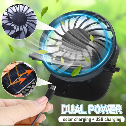 Berlune Solar Sun Hat Oversized Fishing Hat with Fan Bucket Hat Removable UV Protection UPF 50+ Sun Protection Wide Brim(Dark Grey)