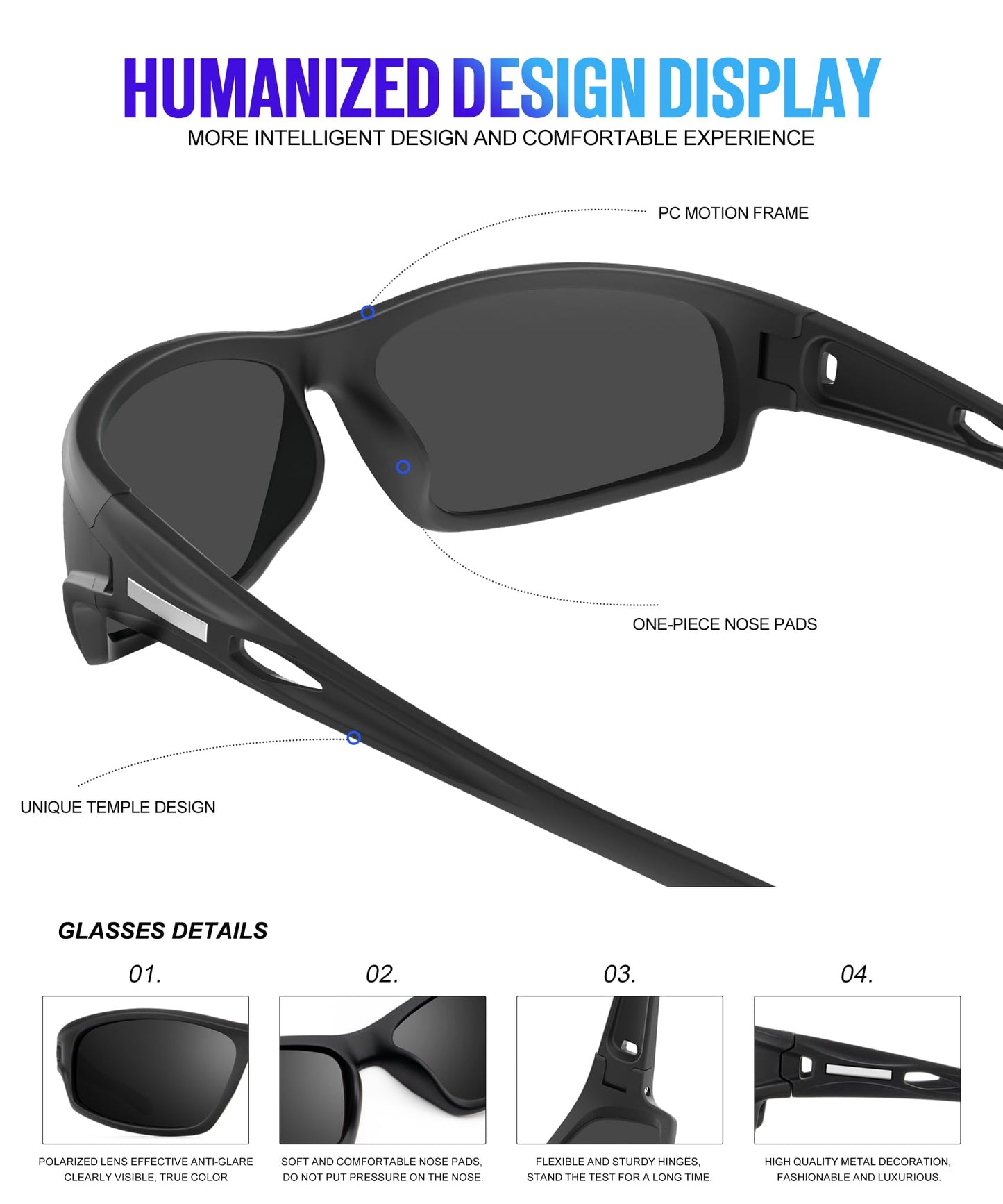 KALIYADI Polarized Sunglasses-Men Sports Sun-Glasses: Mens Sunglasses UV400 Protection for Running Fishing Golf