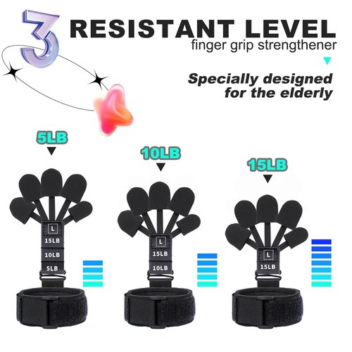 Grip Strength Trainer for Elderly, Forearm Exerciser, Low intensity Hand Reahbilitation, Finger Strengthener for Grip Strength/Finger Exerciser Great for Physical Therapy