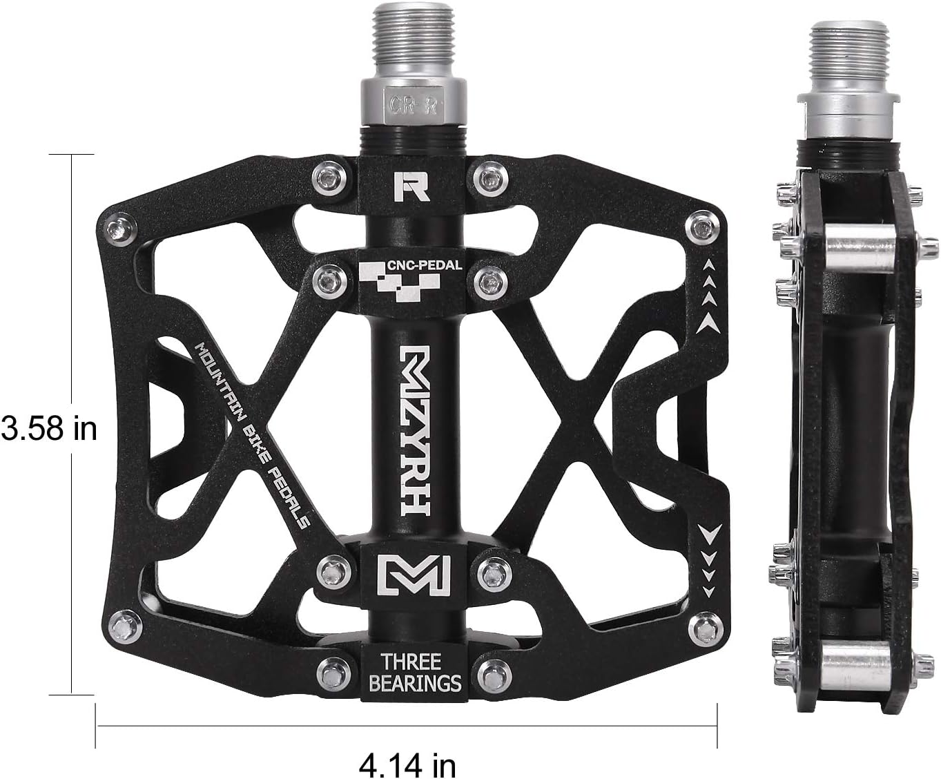 Mountain Bike Pedals, Ultra Strong Colorful CNC Machined 9/16" Cycling Sealed 3 Bearing Pedals