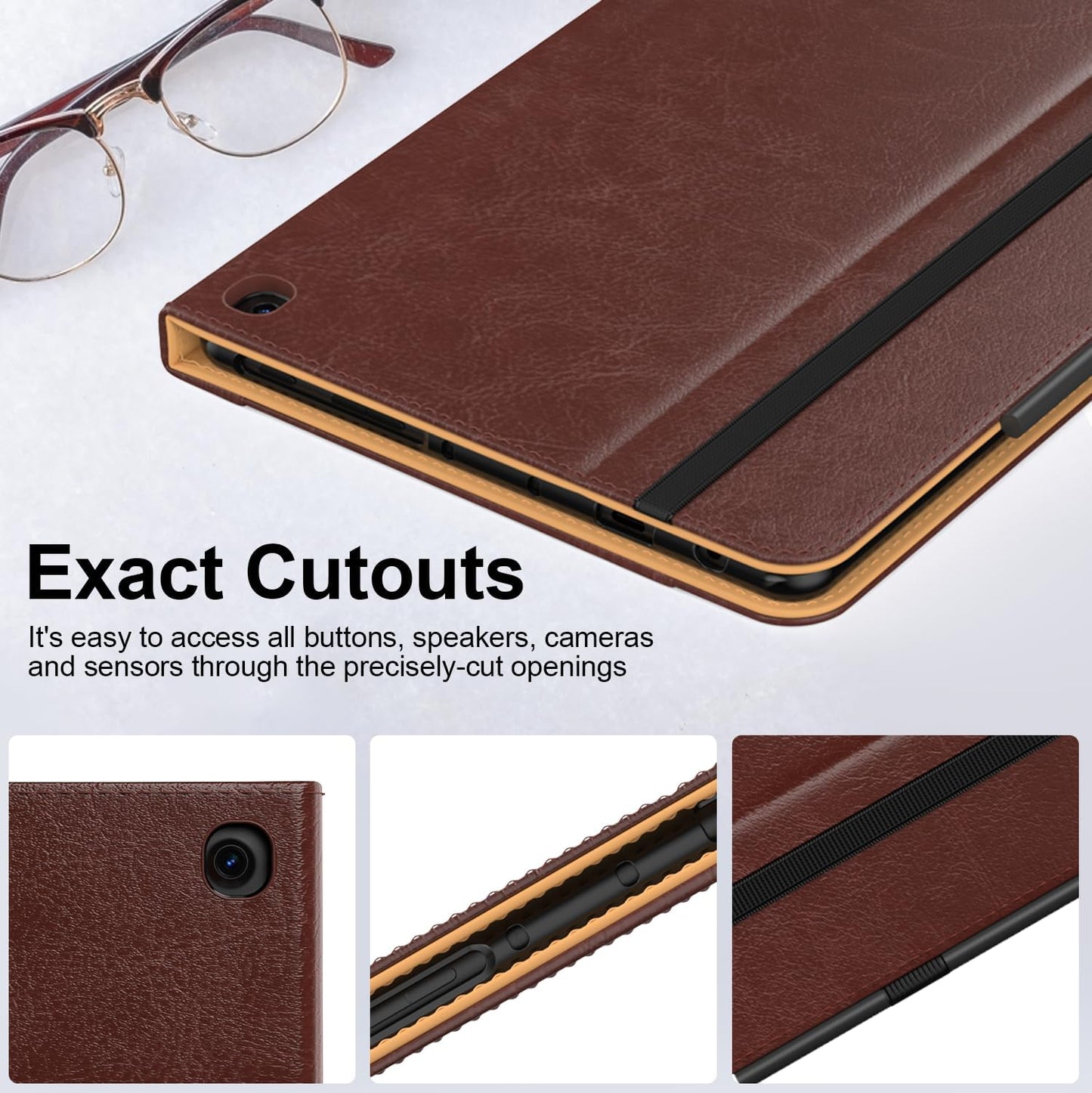 for 10 Tablet Case (13th/11th Generation 2023/2021 Released), PU Leather Folio Cover with Multi-Angle Stand/Pen Holder, Auto Wake/Sleep for 10/10 Plus, Black