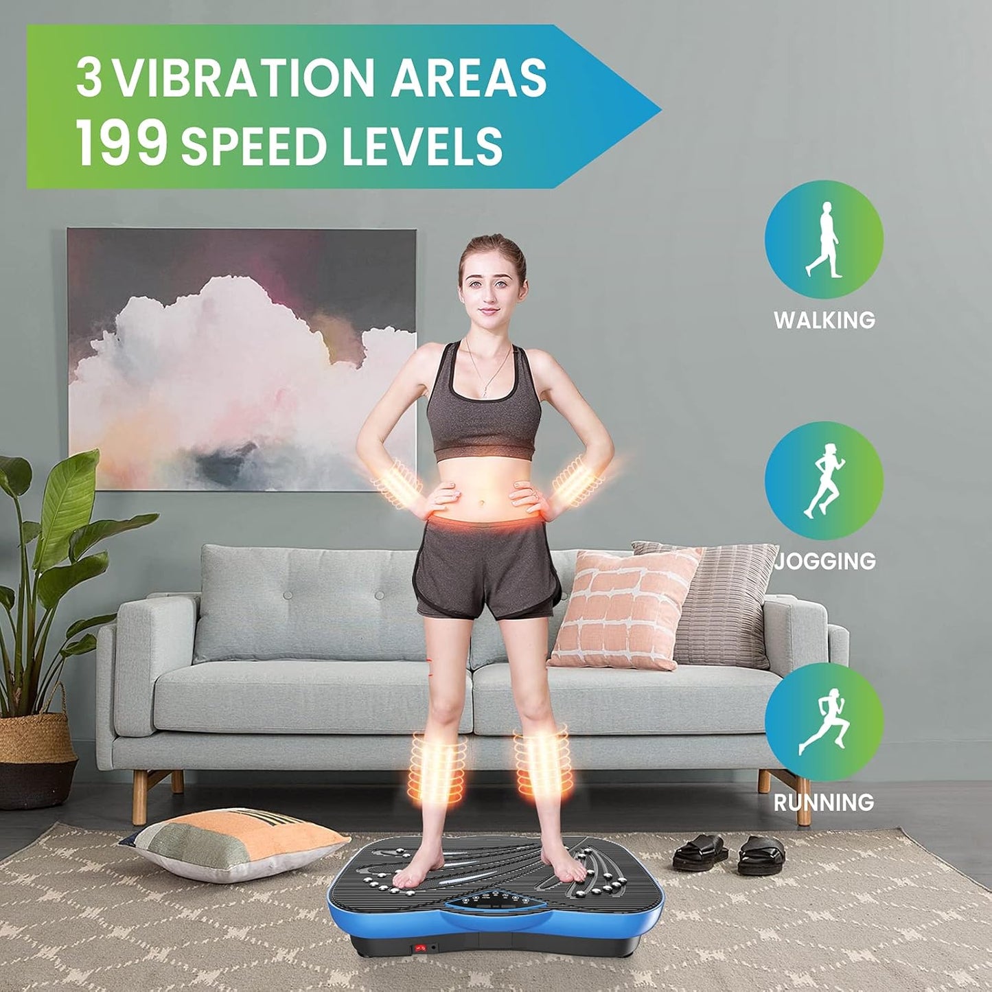 Fitness Vibration Plate Exercise Equipment Whole Body Shape Exercise Machine Vibration Platform Fit Massage Workout Trainer,Max User Weight 330lbs