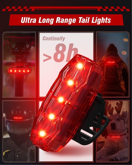 Bike Lights for Night Riding, 6 LED 4800mAh Super Bright Aluminum USB Rechargeable Bicycle Light Set, IPX5 Bike Headlight and Taillight, LED Front Rear Light Accessories for Adults Kids Road Mountain