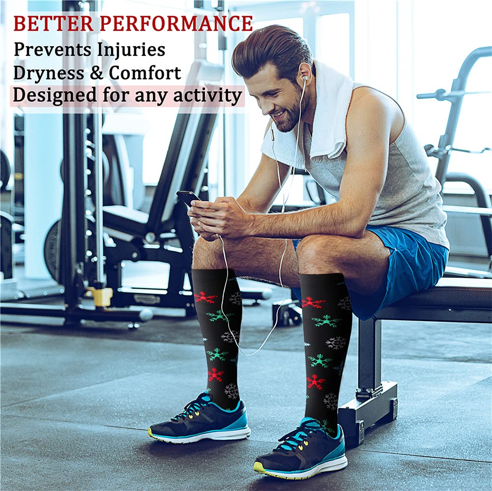 CHARMKING Compression Socks for Women & Men (8 Pairs) 15-20 mmHg Graduated Copper Support Calf Socks are Best for Pregnant, Nurses - Boost Performance, Circulation, Knee High Wide Calf(S/M, Multi 22)