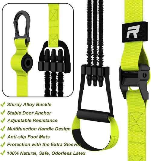 RHINOSPORT Pull Up Assistance Bands Chin up bar Assistance Bands with Door Anchor Workout Exercises Resistance Home Gym