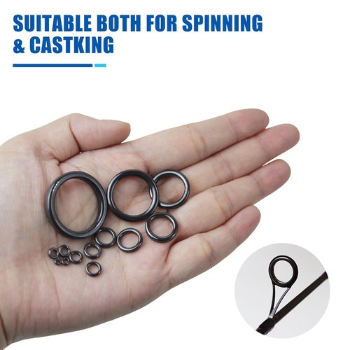 MAFIMOEA 27pcs Fishing Rod Eyelet Repair Kit Rod tip Repair kit Ceramic Guides Rings Replacement Kit 14 Sizes with A Tweezer Fishing Rod tip Repair kit